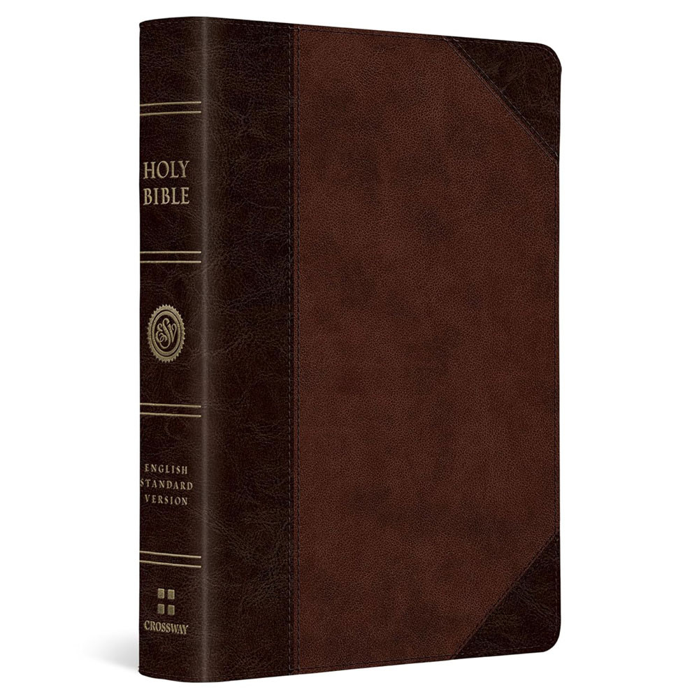 ESV Large Print Compact Bible (TruTone, Brown/Walnut, Portfolio Design) - Case of 28