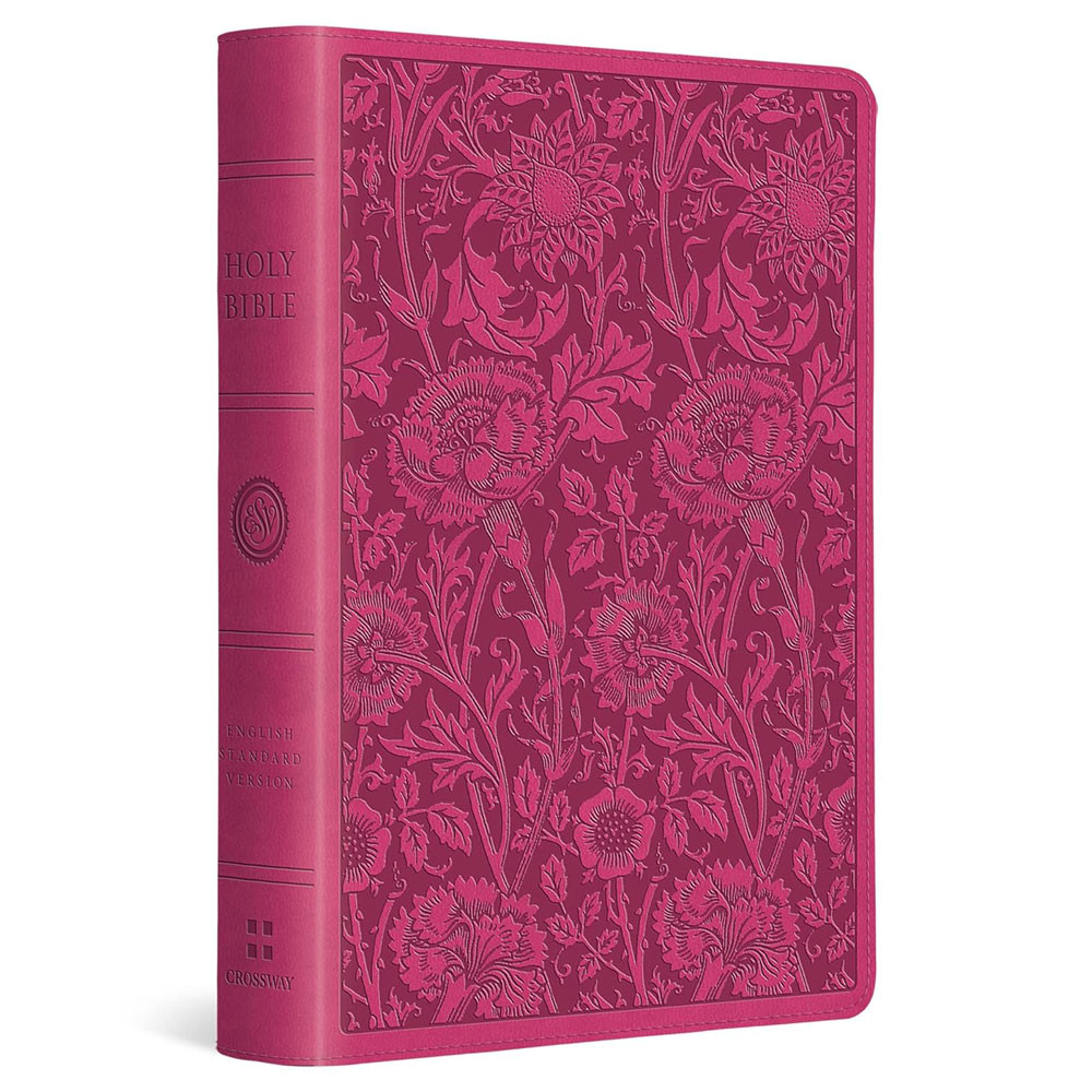 ESV Large Print Compact Bible (TruTone, Berry, Floral Design) - Case of 28