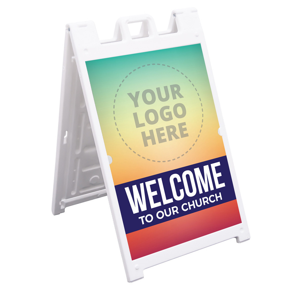 Welcome Logo - Vibrance Series - Deluxe A-Frame Sandwich Board