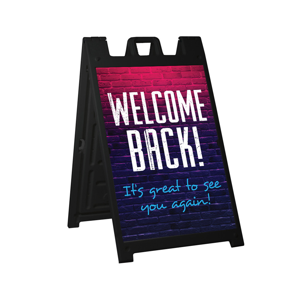 Welcome Back Brick Style - Deluxe A-Frame Sandwich Board Street