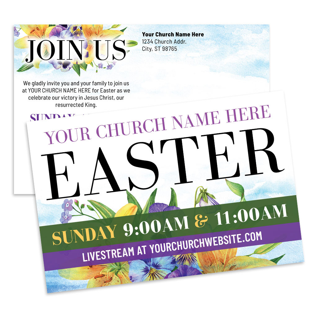 Customizable Easter Postcards - Risen Indeed Floral