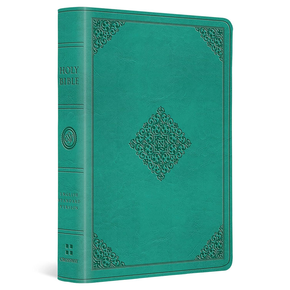 ESV Value Large Print Compact Bible (TruTone, Teal, Ornament Design) - Case of 28