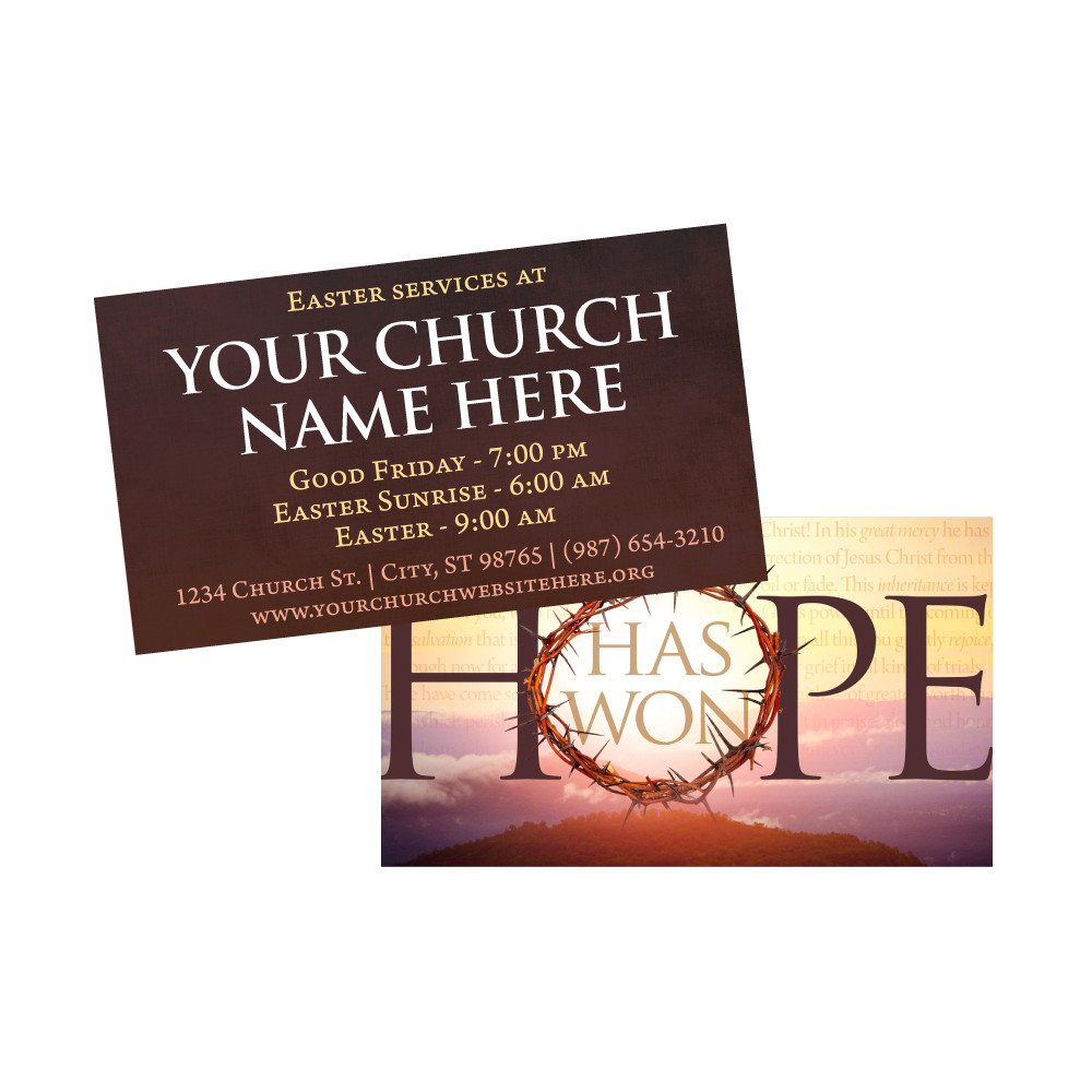 Customizable Easter Invite Cards - Hope Has Won - 2x3.5 Printed Size
