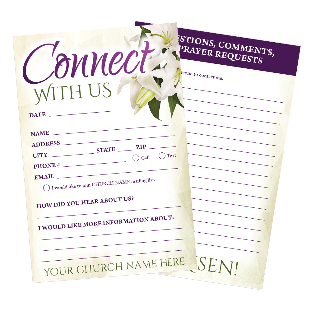 Customizable Easter Connection Cards - Jesus is Alive - 5x3 Printed Size