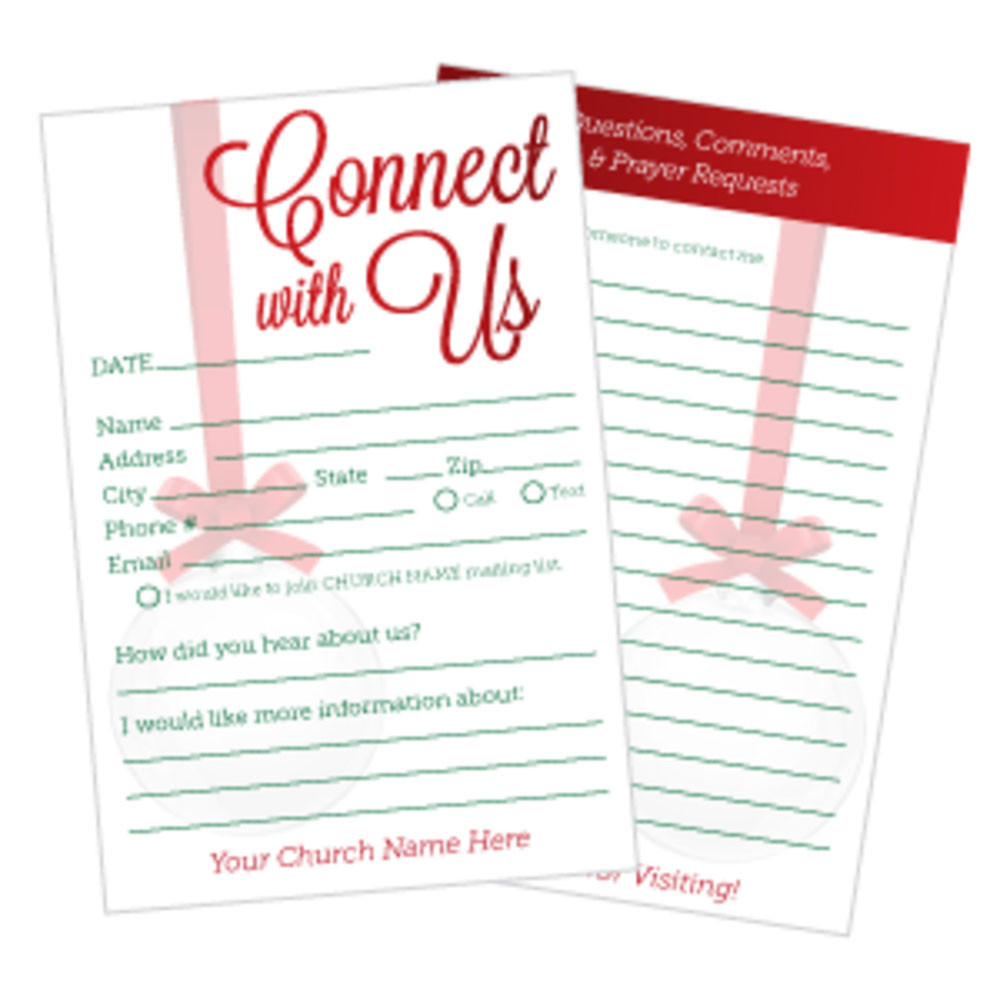 Customizable Christmas Connection Cards - Good Tidings - 5x3 Printed Size