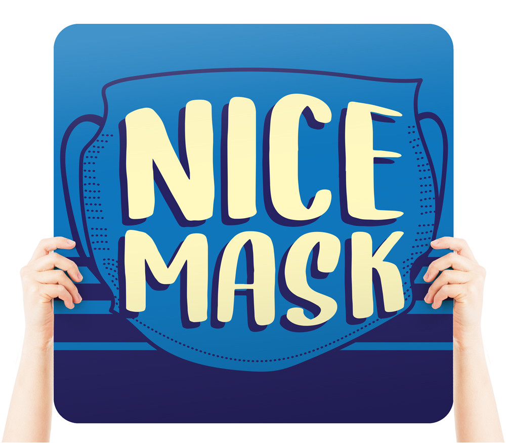 Handheld Sign Foam Boards - Nice Mask - 24" x 24" Square Rounded