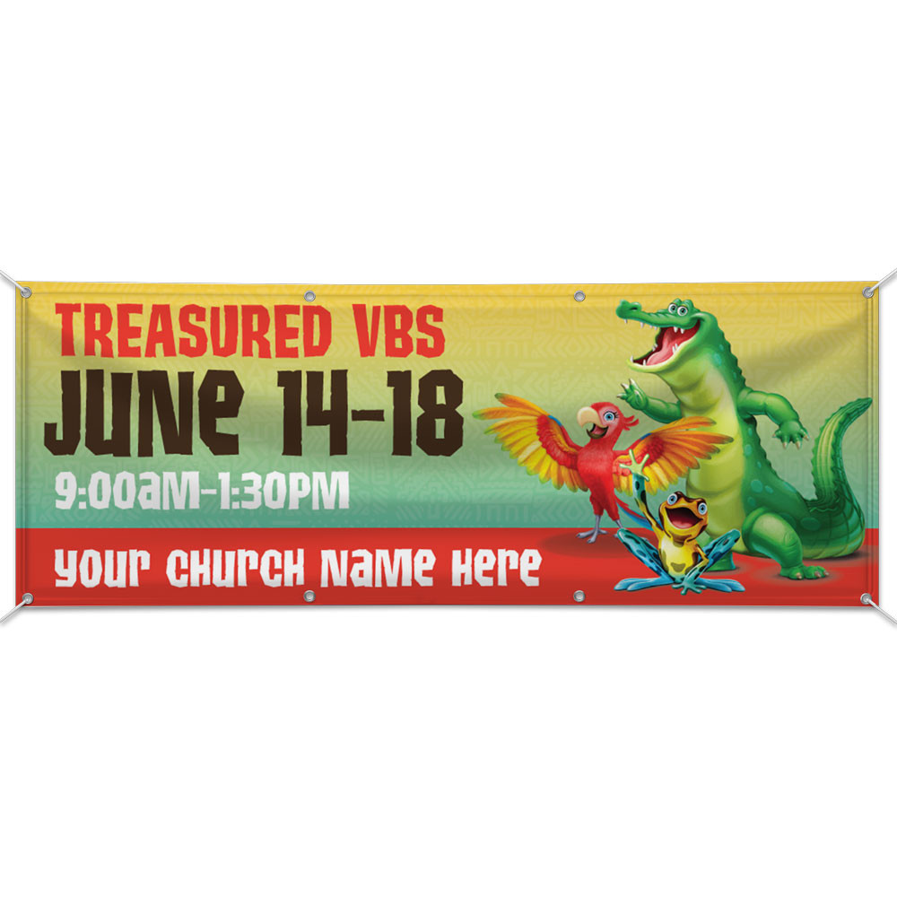 Custom Outdoor Vinyl Banner - Treasured VBS - BTRE002