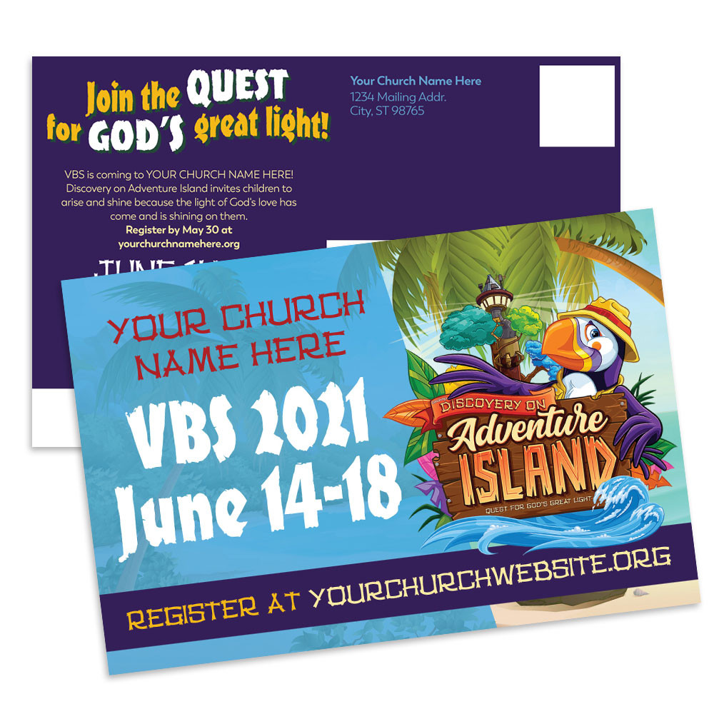 Custom VBS Postcards - Adventure Island VBS - PCADV002