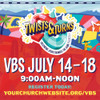 Customizable VBS Yard Signs - Twists & Turns - 24x24 Printed Size - YTNT003