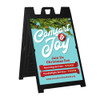 Tidings of Comfort and Joy - Bright Joy Christmas - Deluxe A-Frame Sandwich Board Street Signs (24"x36") - Black Frame - AFFA231000B