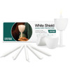 Candlelight Service Set - 4.25" Candles & White Plastic Shields (Set of 100)