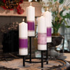 12" x 3" Advent Pillar Candles (Emmanuel Collection) (3 Purple - 1 Rose)