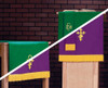 Reversible Table Runner - Purple/Green - Cross/IHS