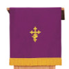 Reversible Polyester Pulpit Scarf - Purple/Green - Cross/IHS