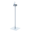 Hand Sanitizer Stand - Basic Pump Dispenser - 48" Fixed Height - Silver Color