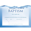 Certificate - Baptism - 11" x  8.5" - Premium Stock Blue  Foil Embossed