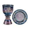 Chalice Only  - Wheat & Grapes - Stoneware - Pastel Blue