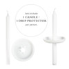Candlelight Service Set of 1000 Vigil Candles 4.25" x 1/2" and Plastic Candle Holders