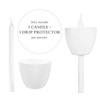 Candlelight Service Set of 100 Vigil Candles 6.5" x 1/2" and White Plastic Shields