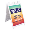 Service Times - Vibrance Series - Deluxe A-Frame Sandwich Board Street Signs (24"x36")