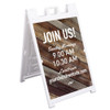 Service Times Wood Style - Deluxe A-Frame Sandwich Board Street Signs (24"x36")