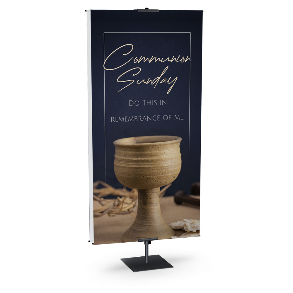 Banner Olografico Blu Comunione 2,7m X 20cm - Perfetto Per Festa Religiosa