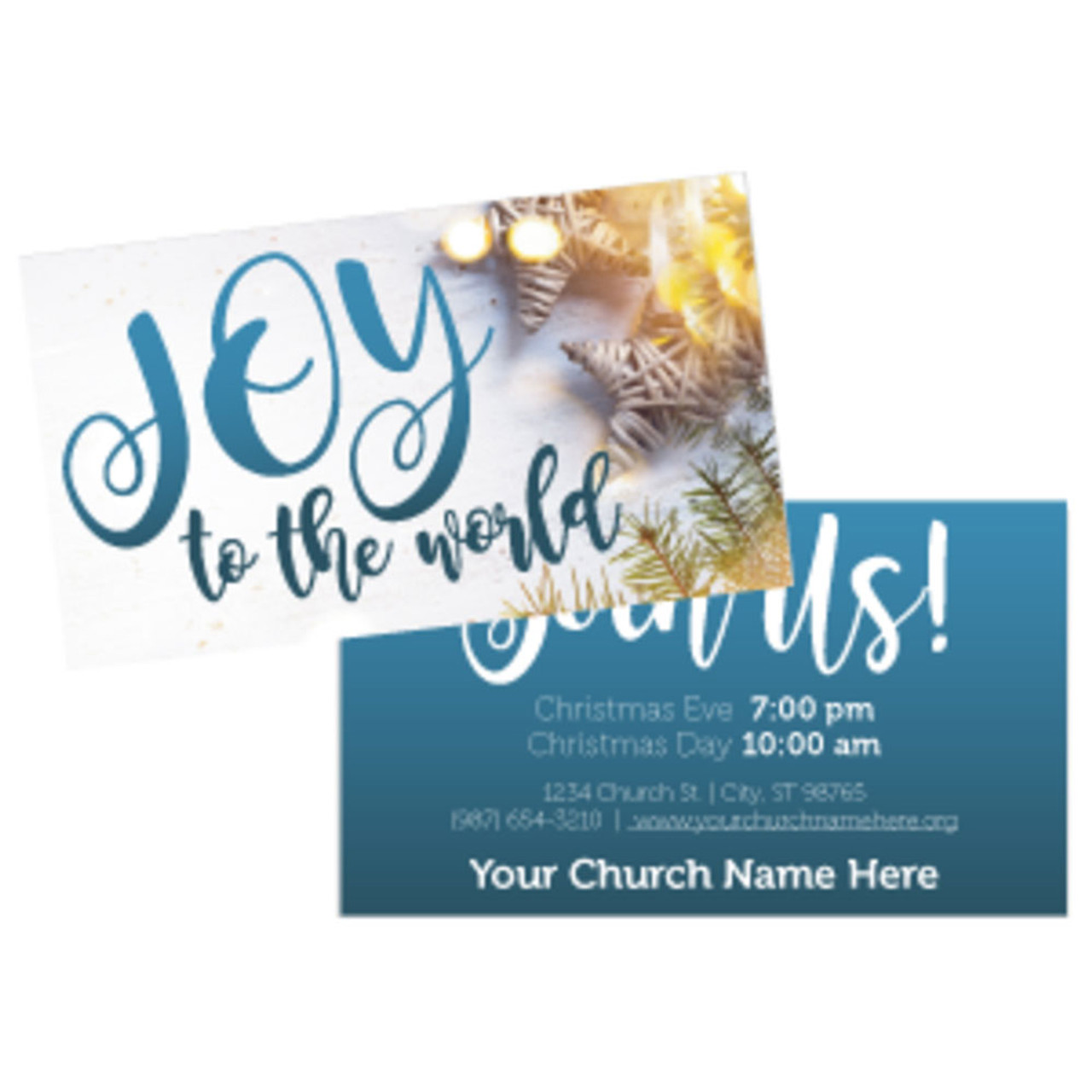 Customizable Christmas Invite Cards - Joy to the World - 2x3.5