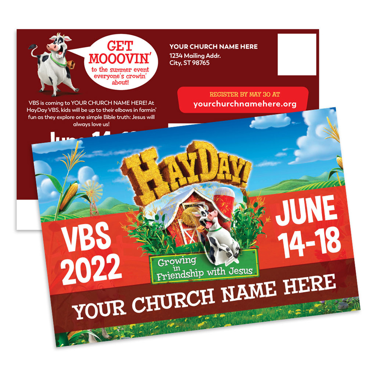 Custom VBS Postcards HayDay Weekend VBS