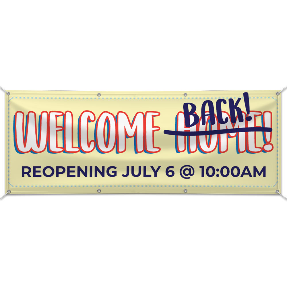 Customizable Outdoor Vinyl Banner - Church Reopening - Welcome