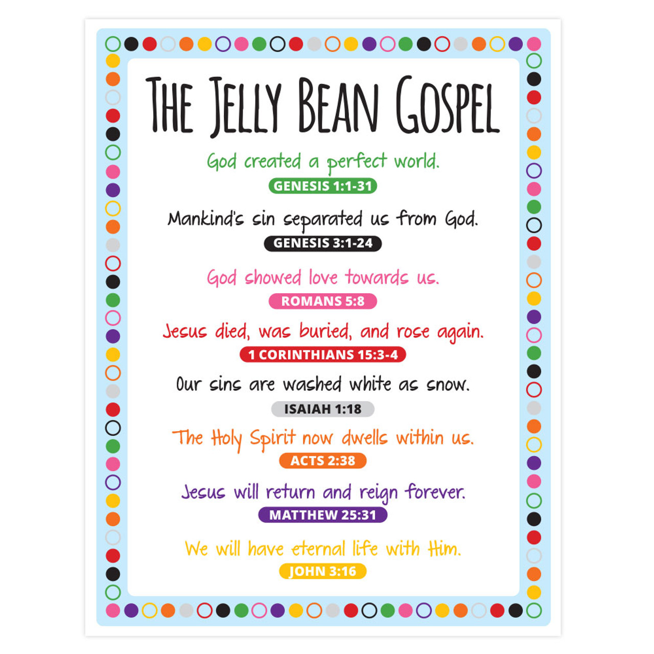 Printable The Jelly Bean Gospel Digital Download