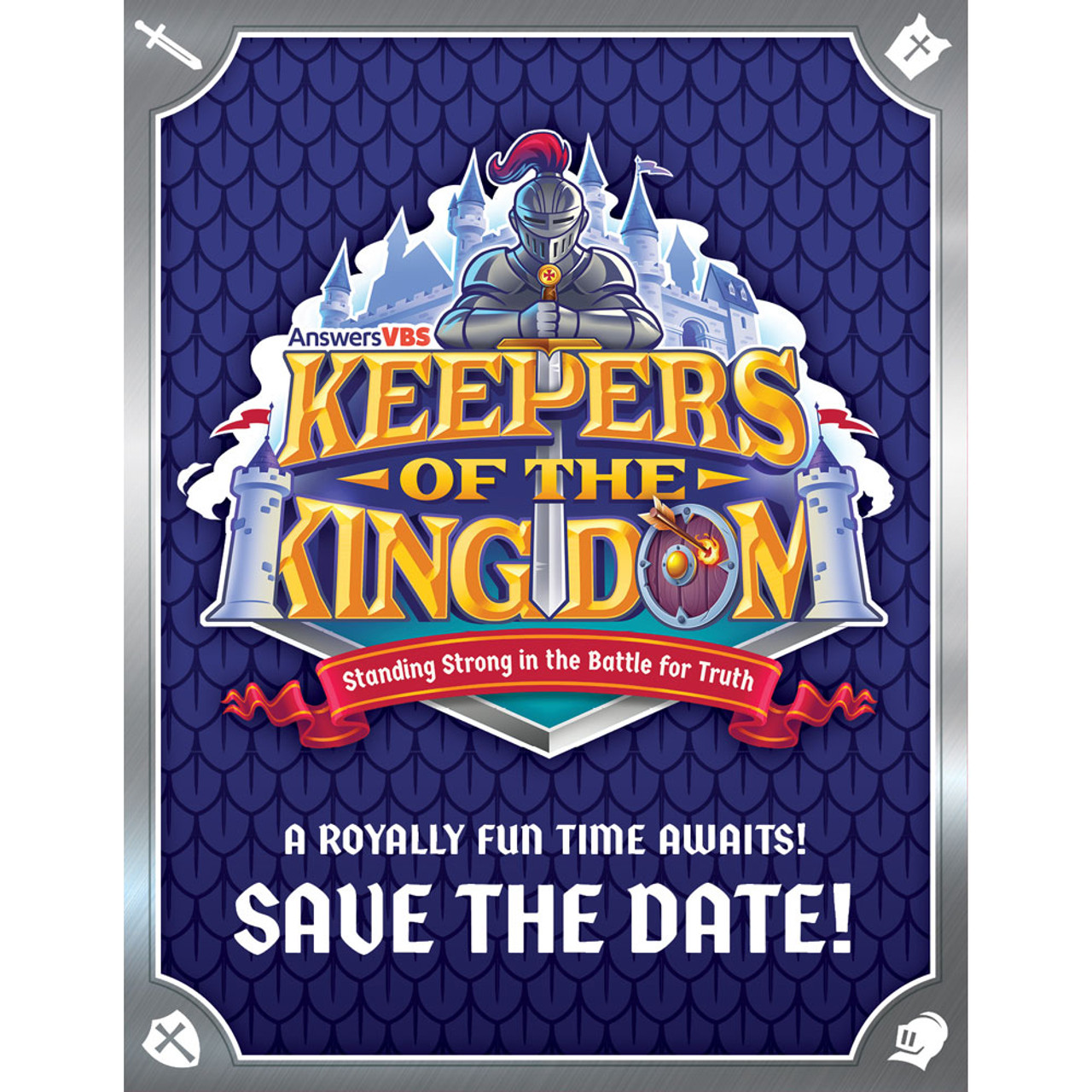 Postcard - Save the date - 4 per Page - Pack of 40 - Keepers of the Kingdom  VBS 2023