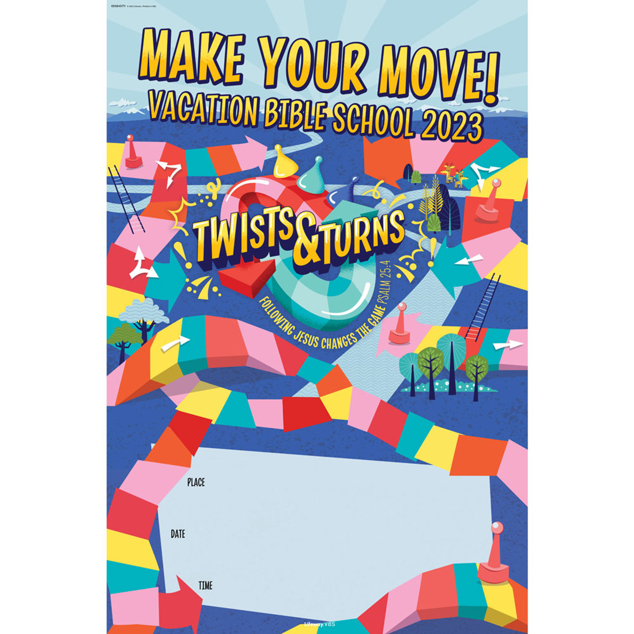 Promotional Poster Twists Turns VBS 2023 by Lifeway