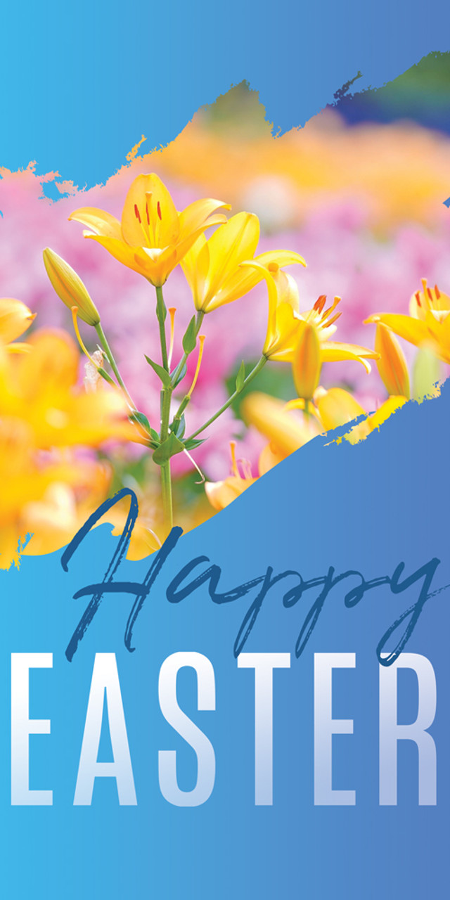 happy easter religious banner