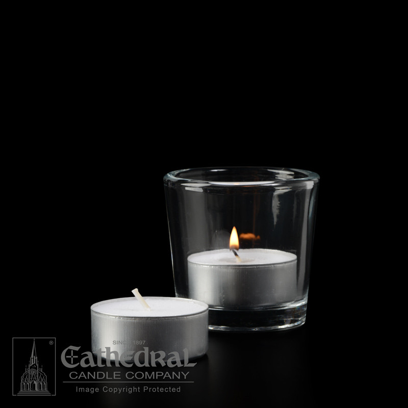 4 Hour Tealights - Stearine, Recyclable Aluminum Casing - 1-1/2