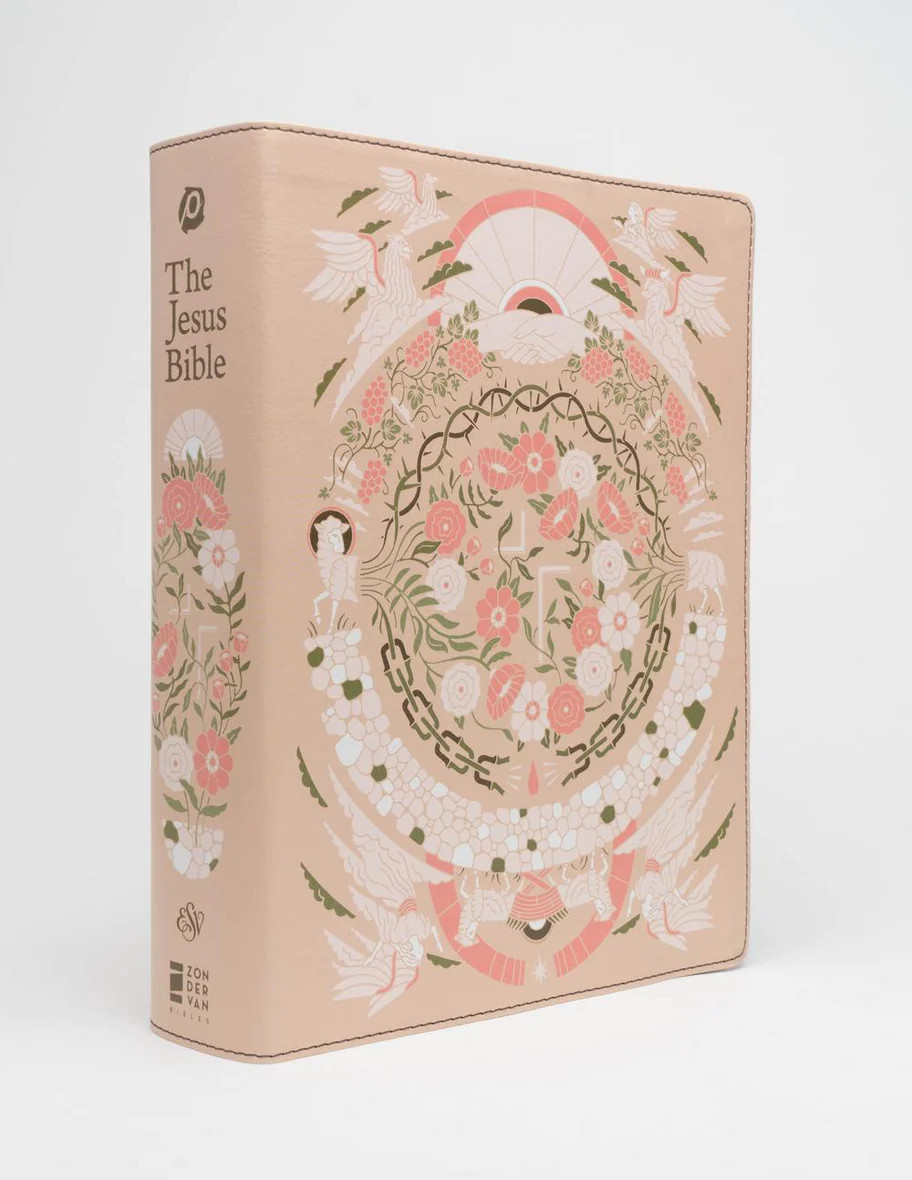 ESV The Jesus Bible Artist Edition, Peach Floral (Soft Leather