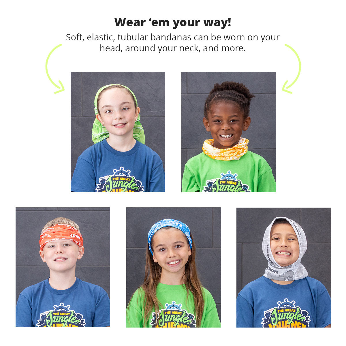 Tubular Bandana - Blue (Pack of 10) - Jungle Journey Answers VBS