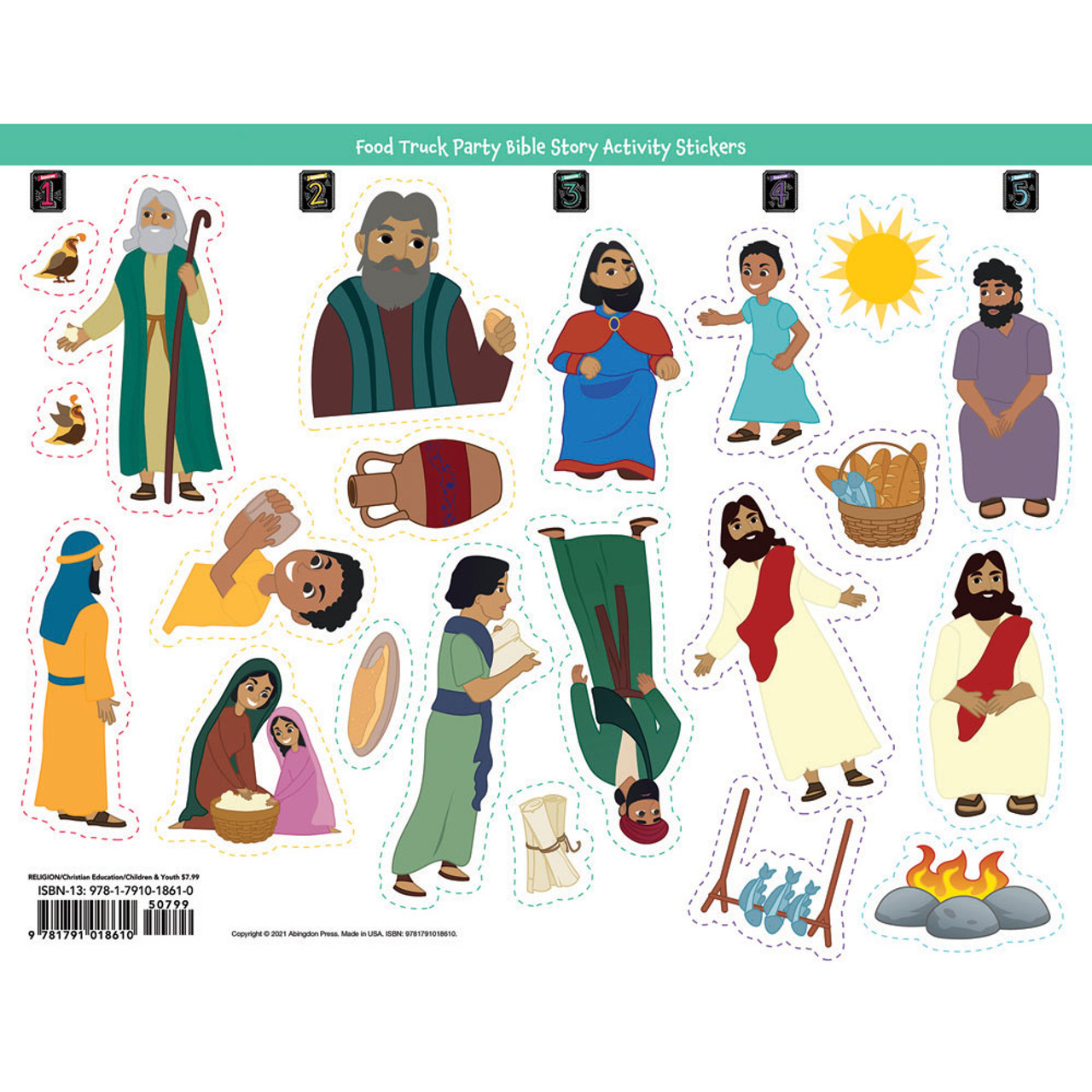 Kids Set Of 6 Bible Fun Activity And Sticker Books- More Than 480