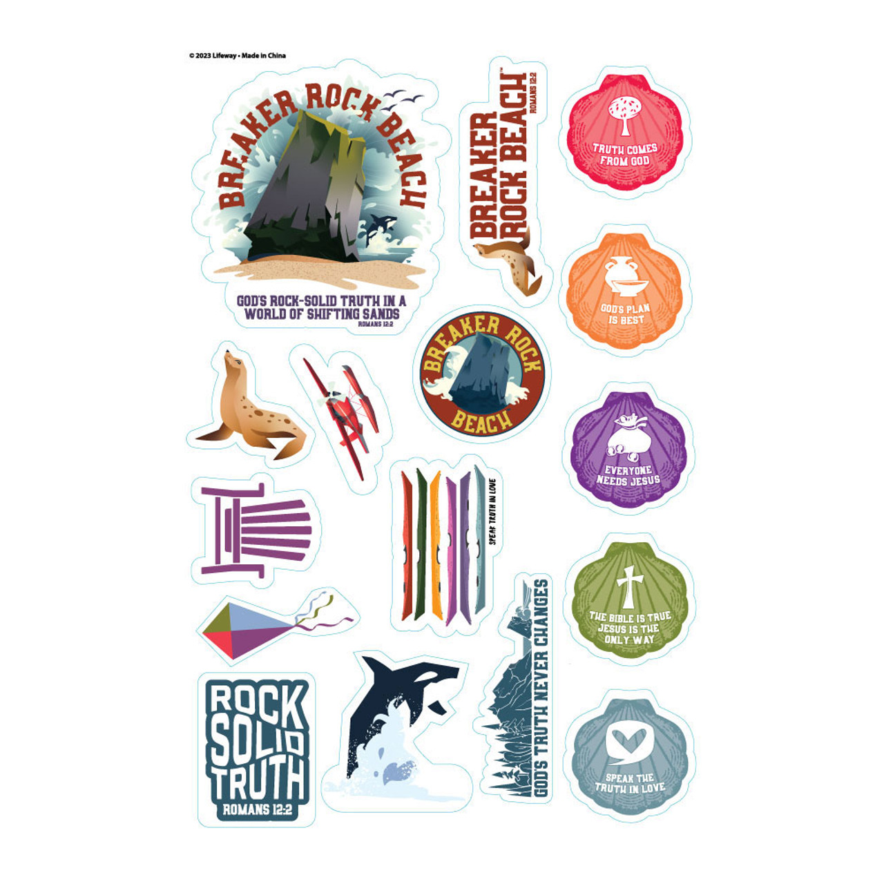 Theme Stickers 10 Sheets - Breaker Rock Lifeway VBS 2024 - Concordia Supply