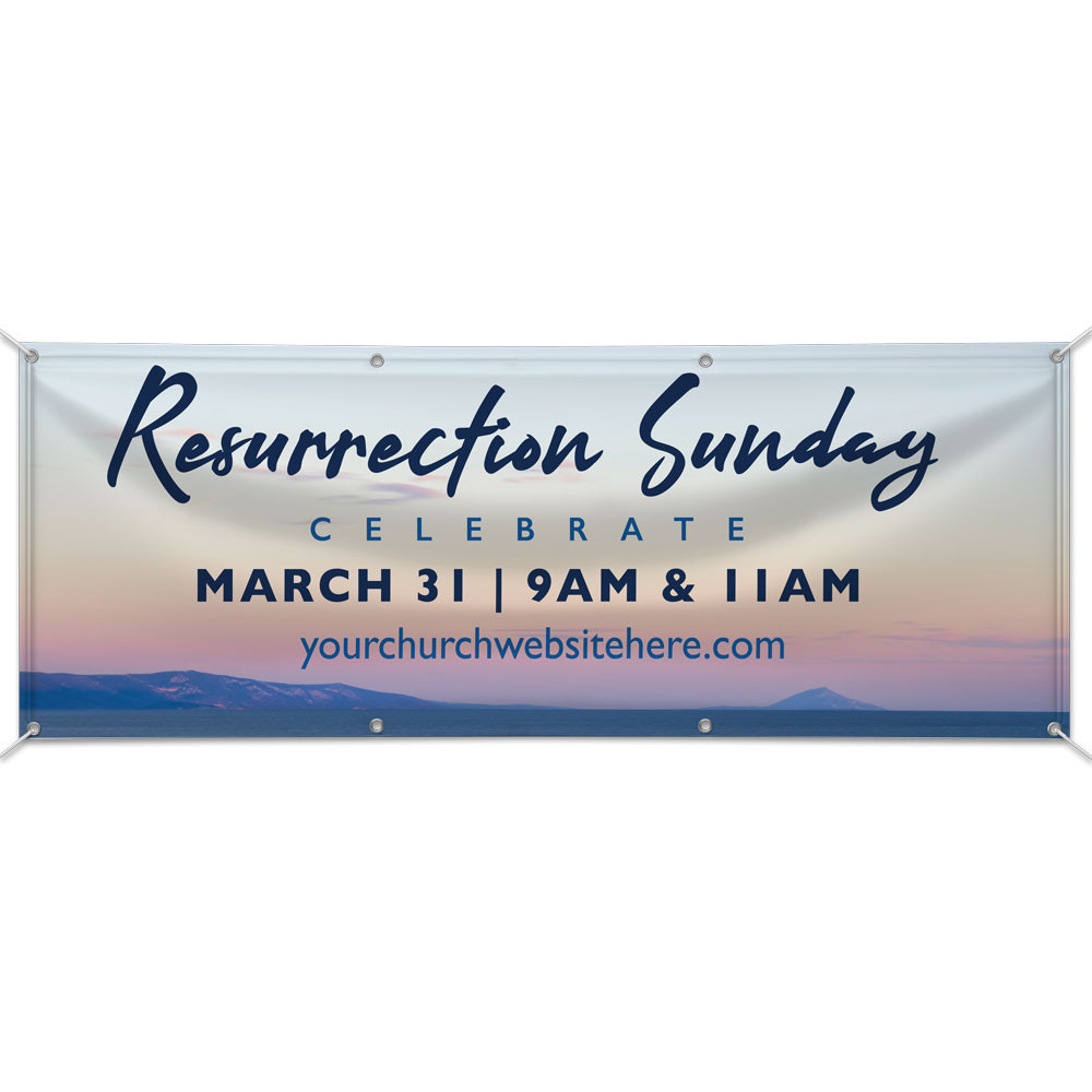 Customizable Outdoor Vinyl Banner - Resurrection Sunday
