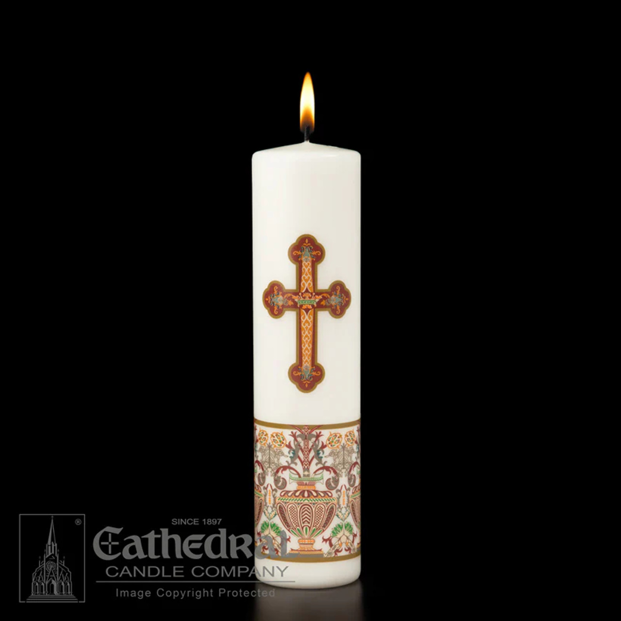 Investiture Christ Candle Advent Stearine 12" x 3" Cathedral