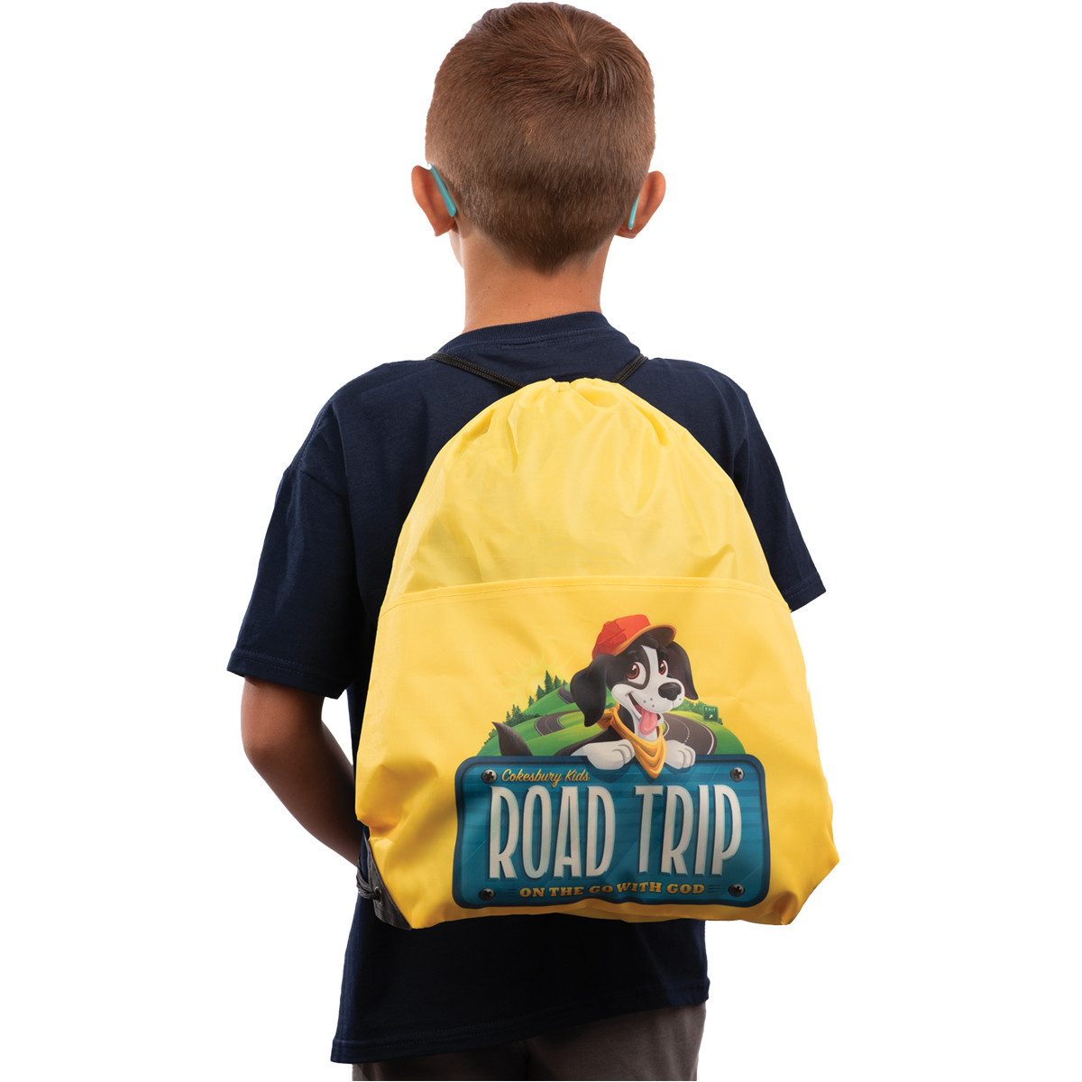 Drawstring Bag w/Pocket (Pkg of 6) - 18