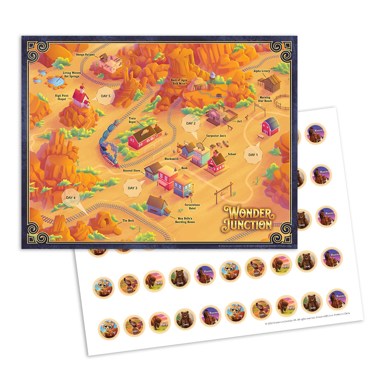 Wonder Junction Map and Stickers (Pack of 10 Maps and 1 Sticker