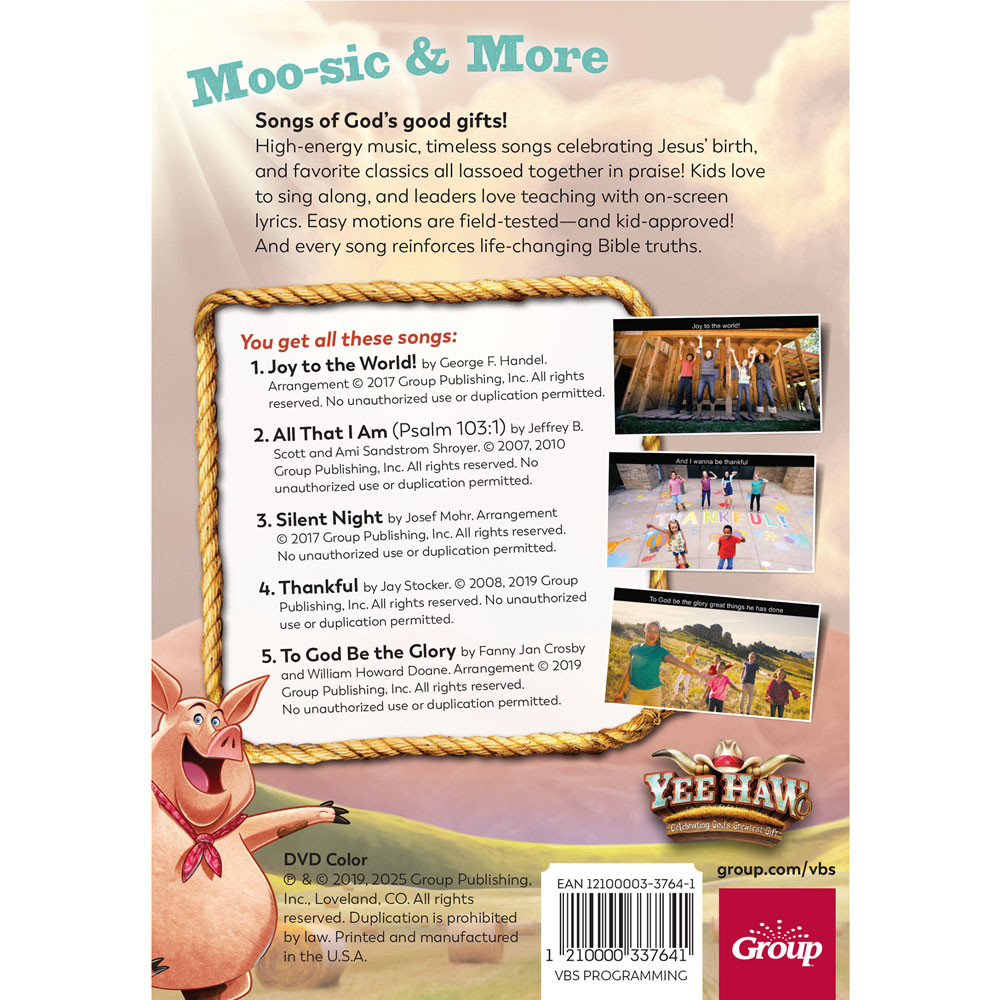 Moo-sic & More DVD - Includes Lyrics and Motions - Yee-Haw VBS