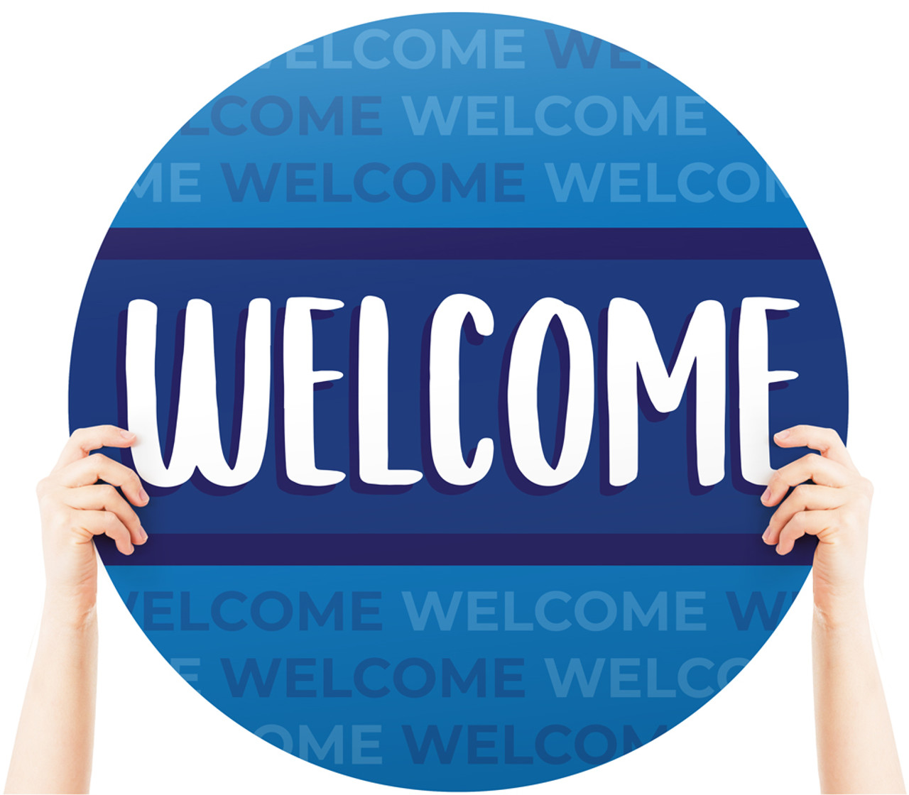 Handheld Sign Foam Boards - Welcome - 24 x 24 Circle