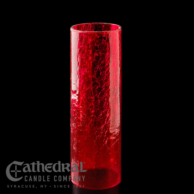 RUKA Glass　ORB CANISTER　red 14-Day Crackle Cylinder Glass Globe (Ruby) - 12