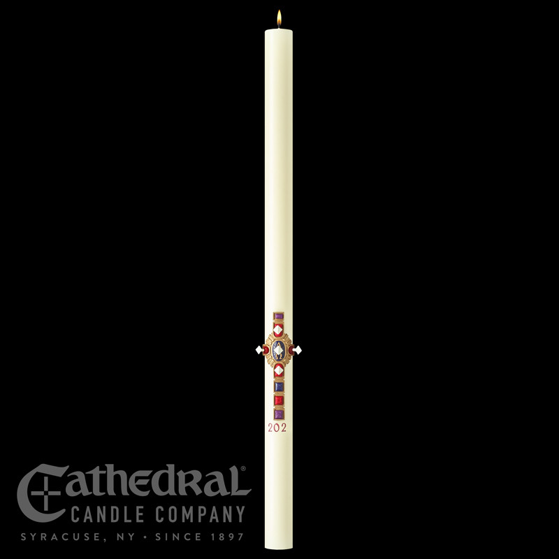 Christ Victorious SculptWax Paschal Candle - 51% Beeswax