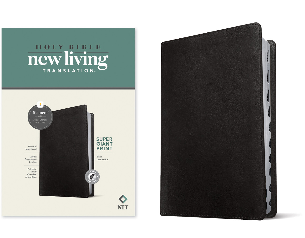 NLT Super Giant Print Bible, Filament Enabled, Indexed (Imitation