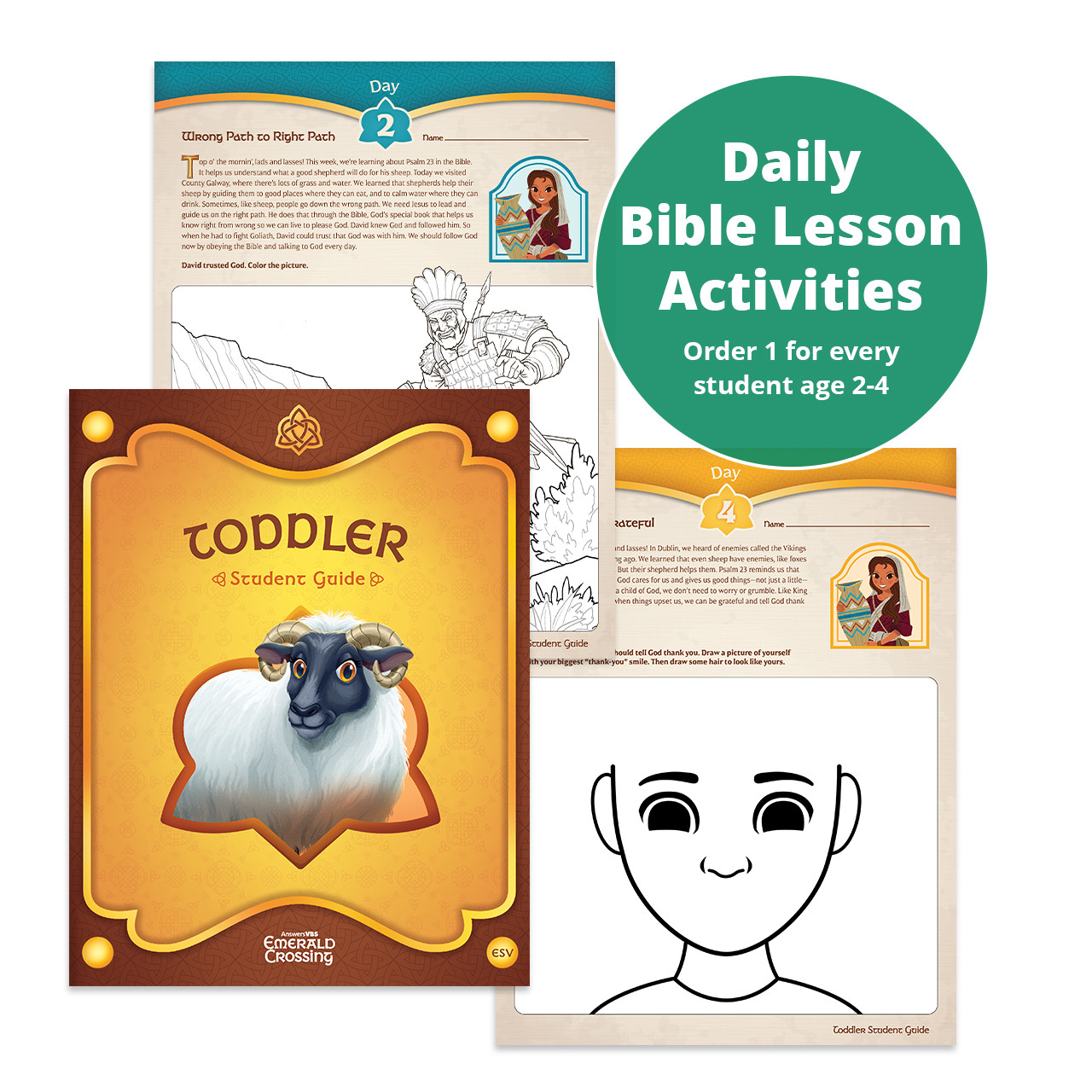 KJV Toddler Student Guide (Pack of 10) - For Ages 2 to 4 - Emerald