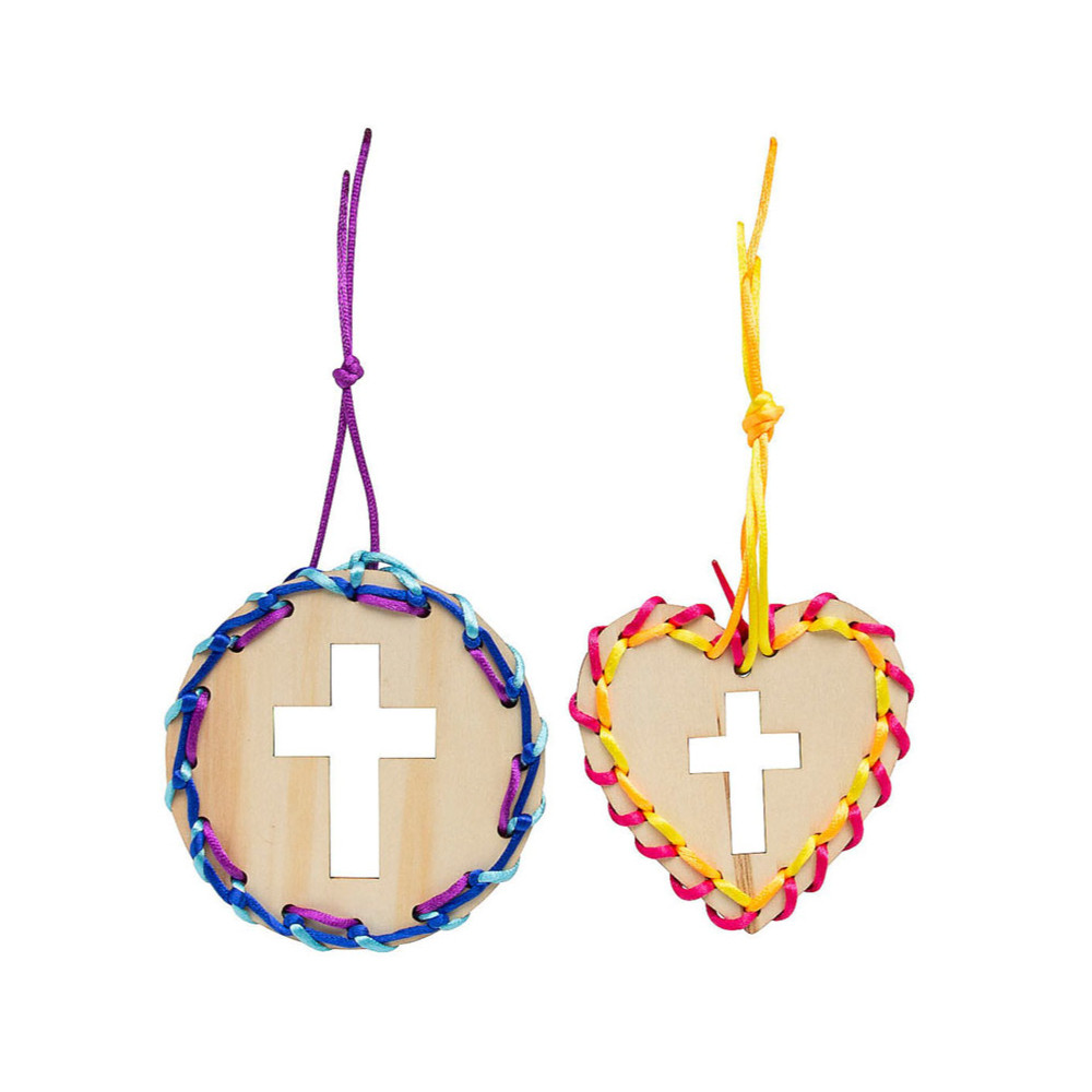 Lace-Up Cross Reminder Craft Kit (Pkg. of 12) - Junkyard