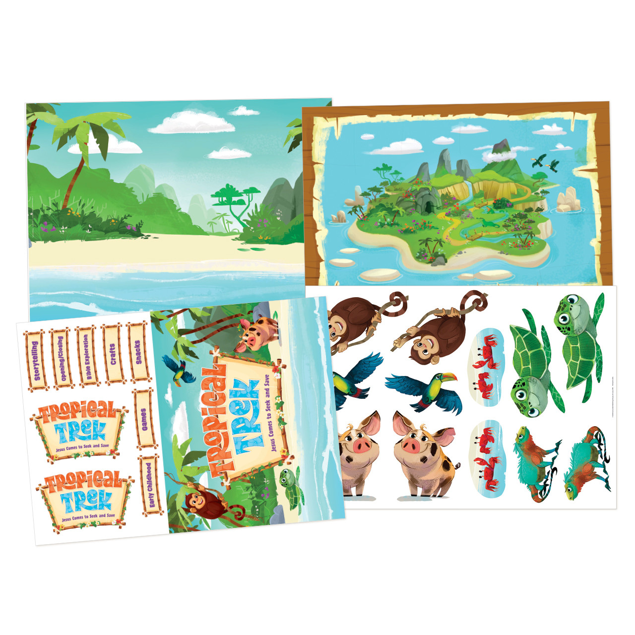 Decorating Posters (Set of 4) - Tropical Trek VBS 2026 - Concordia
